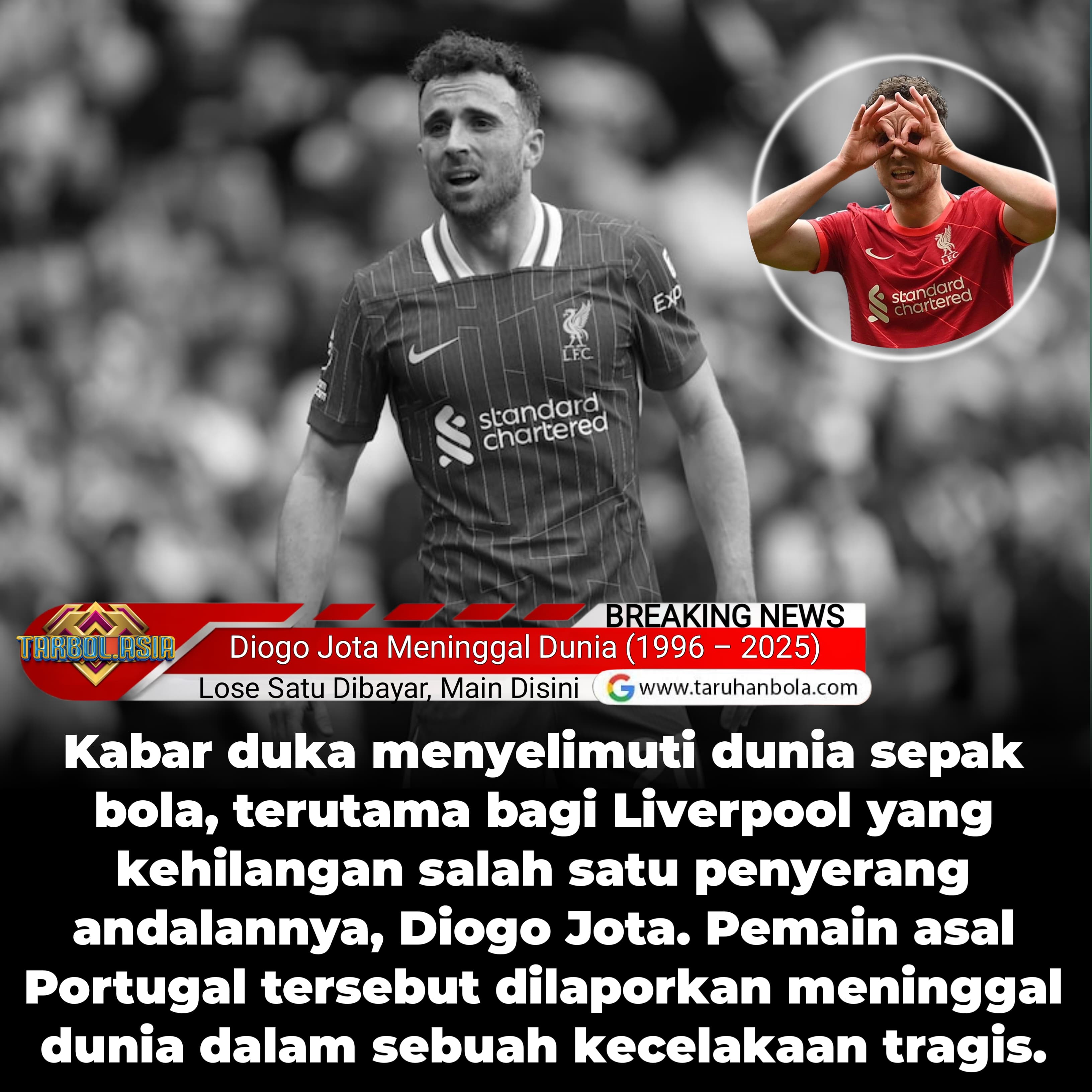 Kabar Duka Menyelimuti Anfield: Diogo Jota Meninggal Dunia dalam Kecelakaan Tragis